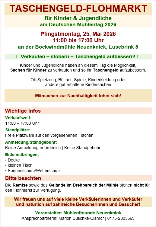 Taschengeld Flohmarkt 2026